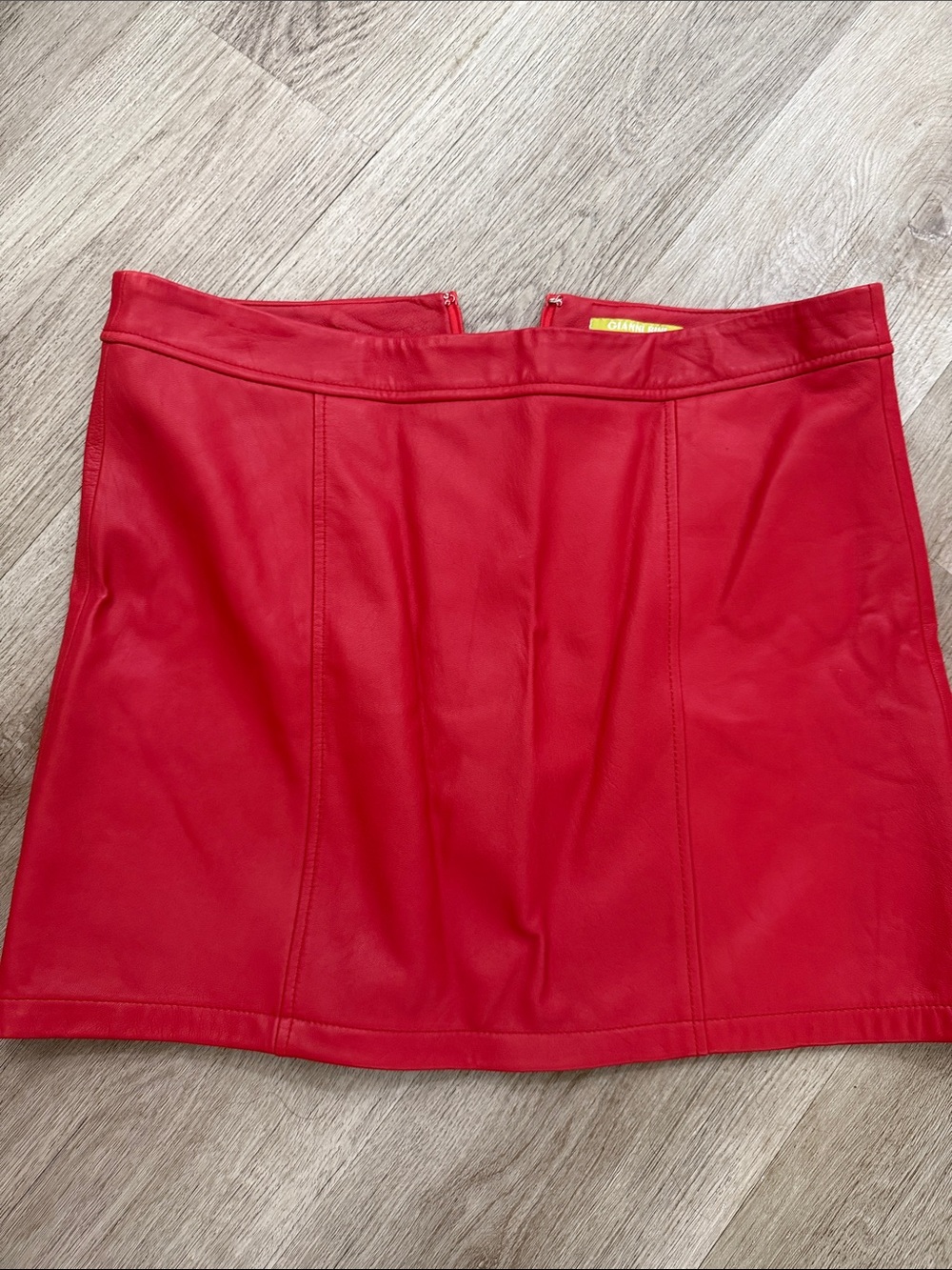 Gianni Bini Red Faux Leather Mini Skirt